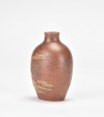 A Yixing Zisha Slip-Decorated Landscape Snuff Bottle,Qianlong Mark - 4