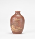 A Yixing Zisha Slip-Decorated Landscape Snuff Bottle,Qianlong Mark - 5