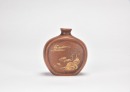 A Yixing Zisha Slip-Decorated Landscape And Prunus Snuff Bottle,Qianlong Mark