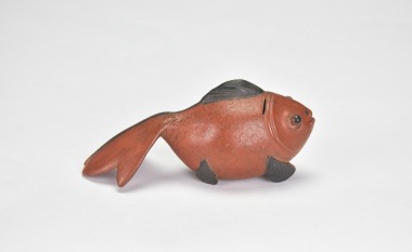 A Yixing Zisha Fish-Form Water Dropper. &lsquo;Jian Ji&rsquo; Mark