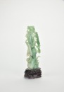 A Carved Jadeite &lsquo;Melons,Cicada and Snail&rsquo; Figure with Wood Stand. - 2