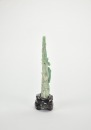 A Carved Jadeite &lsquo;Melons,Cicada and Snail&rsquo; Figure with Wood Stand. - 3