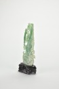 A Carved Jadeite &lsquo;Melons,Cicada and Snail&rsquo; Figure with Wood Stand. - 4