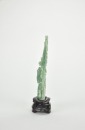 A Carved Jadeite &lsquo;Melons,Cicada and Snail&rsquo; Figure with Wood Stand. - 6