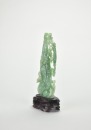 A Carved Jadeite &lsquo;Melons,Cicada and Snail&rsquo; Figure with Wood Stand. - 7
