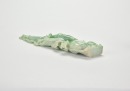 A Carved Jadeite &lsquo;Melons,Cicada and Snail&rsquo; Figure with Wood Stand. - 9
