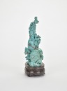 A Carved Turquoise Figure of a Flower Basket and Vase. 20th Century - 3