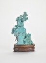 A Carved Turquoise Figure of a Flower Basket and Vase. 20th Century - 5