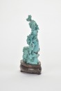 A Carved Turquoise Figure of a Flower Basket and Vase. 20th Century - 7