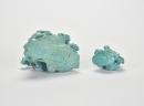A Carved Turquoise Figure of a Flower Basket and Vase. 20th Century - 8