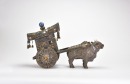 A Silver Alloy and Hardstone-Inlaid Ceremonial Ox Cart Late Qing Dynasty to Republic Period - 2
