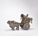 A Silver Alloy and Hardstone-Inlaid Ceremonial Ox Cart Late Qing Dynasty to Republic Period - 3