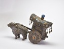 A Silver Alloy and Hardstone-Inlaid Ceremonial Ox Cart Late Qing Dynasty to Republic Period - 4