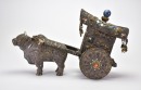 A Silver Alloy and Hardstone-Inlaid Ceremonial Ox Cart Late Qing Dynasty to Republic Period - 5