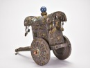 A Silver Alloy and Hardstone-Inlaid Ceremonial Ox Cart Late Qing Dynasty to Republic Period - 10