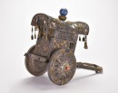 A Silver Alloy and Hardstone-Inlaid Ceremonial Ox Cart Late Qing Dynasty to Republic Period - 11