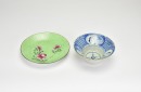 A Famille Rose Green-Ground Dish and A Blue and White Bowl (2) - 2