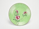 A Famille Rose Green-Ground Dish and A Blue and White Bowl (2) - 3