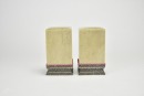 A Pair of Large Qingtian Stone Seals (Box and Stand)