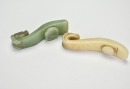 A Group of Two Carved Jade Zoomorphic Belt Hook - 6