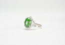 A Jadeite Cabochon and Diamond Ring - 2