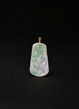 An Icy Jadeite Pendant Carved with a Dragon