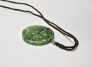 A Jadeite Circular Pendant Carved with Mandarin Ducks - 6