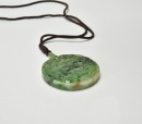 A Jadeite Circular Pendant Carved with Mandarin Ducks - 7