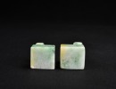 A Pair of Jadeite Mythical Beast Seals. Late Qing Dynasty / Republic Period - 8