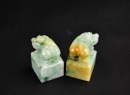 A Pair of Jadeite Mythical Beast Seals. Late Qing Dynasty / Republic Period - 9