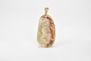 A Carved Jadeite Landscape Pendant with Russet Inclusions - 2