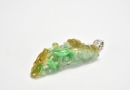 A Carved Jadeite Dragon Pendant with Russet and Emerald Inclusions - 5