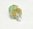 A Carved Jadeite Dragon Pendant with Russet and Emerald Inclusions - 10