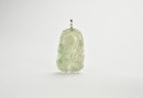 An Icy Jadeite Pendant Carved with Lingzhi and Ruyi Motifs