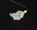 A Carved Jadeite &lsquo;Monkey and Lingzhi&rsquo; Pendant - 4