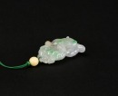 A Carved Jadeite &lsquo;Monkey and Lingzhi&rsquo; Pendant - 5