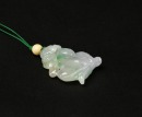 A Carved Jadeite &lsquo;Monkey and Lingzhi&rsquo; Pendant - 7