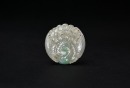 A Carved Icy Jadeite Peacock Pendant
