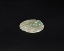 A Carved Icy Jadeite Peacock Pendant - 5