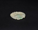 A Carved Icy Jadeite Peacock Pendant - 7