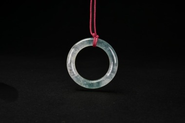 A White Icy Jadeite &lsquo;Bi&rsquo; Pendant