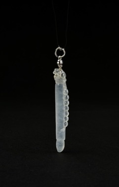 A White Icy Jadeite Brush-Form Pendant