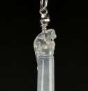 A White Icy Jadeite Brush-Form Pendant - 2