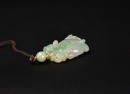 An Icy Jadeite Double Gourds Pendant with 18K Gold Bail - 4
