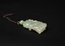 An Icy Jadeite Double Gourds Pendant with 18K Gold Bail - 9