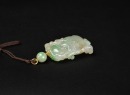 An Icy Jadeite Double Gourds Pendant with 18K Gold Bail - 10