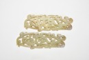 A Pair of Large Openwork Jade Plaques With Interlaced Dragon-and-Phoenix Design, Eastern Zhou Dynasty
