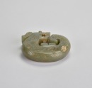 A Carved Jade Coiled-Tail Dragon Pendant, Shang Dynasty - 5
