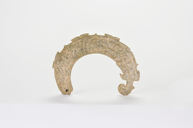 A Jade Dragon-Form Pendant. Han Dynasty (206 Bc&ndash;Ad 220).