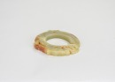 A Celadon And Russet Jade Dragon-Form Ring Pendant. Shang Dynasty - 6
